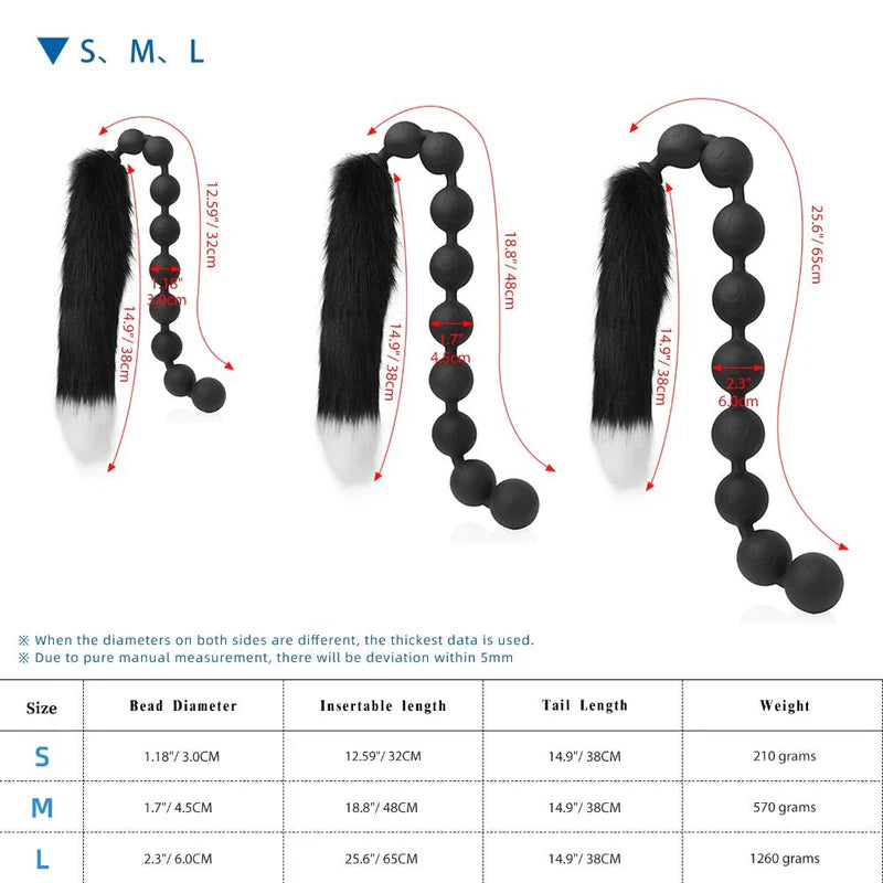 Nine Realms - Large Anal Beads - 9 Balls With Tail - Deep Anal Toy