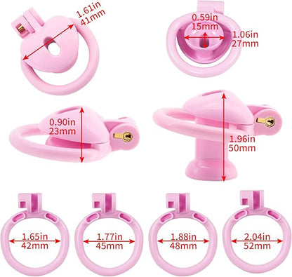 Inverted Chastity Cage with Invisible Lock Sex Toys Cock Cage with 4 Different Sized Rings Sissy Chastity Devices Chasity Cage for Man Penis Bondage Negative Chastity Cage