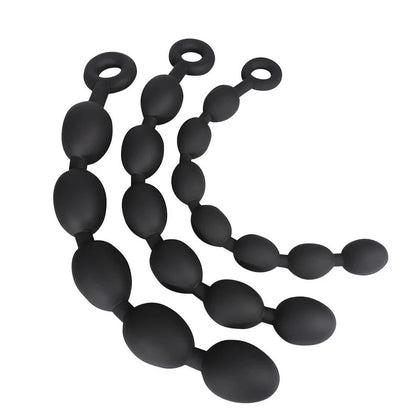 Silicone Anal Beads - 3 Sizes Anal Balls - Anal Chain with a Pull Ring