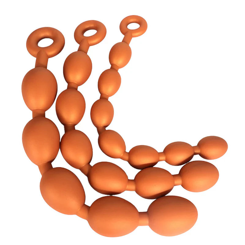 Silicone Anal Beads - 3 Sizes Anal Balls - Anal Chain with a Pull Ring