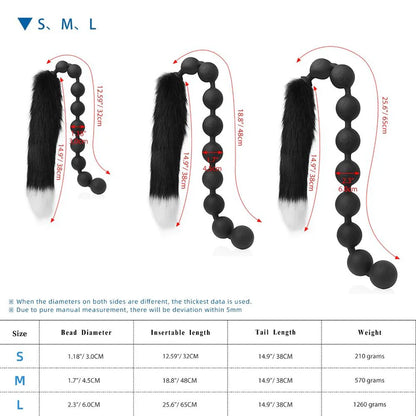 Nine Realms - Large Anal Beads - 9 Balls With Tail - Deep Anal Toy